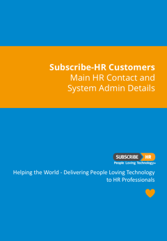 Subscribe-HR Customer Contact Details