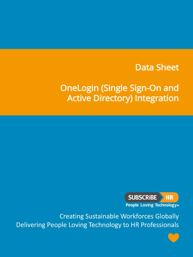 Subscribe-HR Data Sheet OneLogin (Single Sign-On and Active Directory) Integration